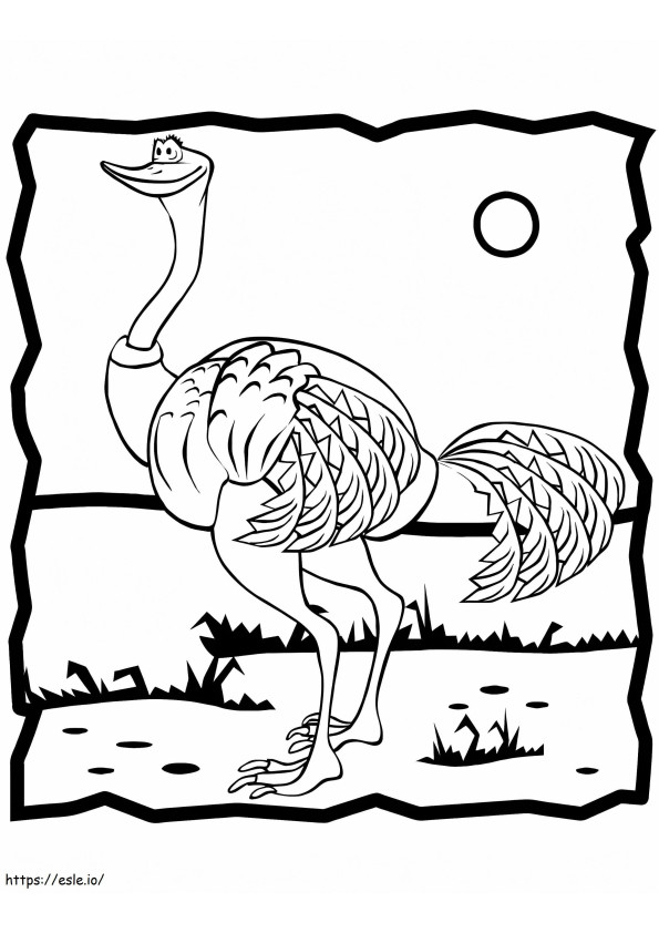 Ostrich 6 coloring page