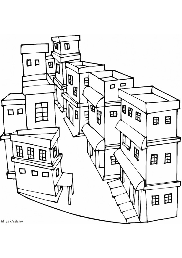 City Houses coloring page