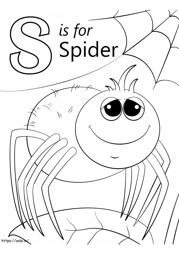 Spider Letter S coloring page