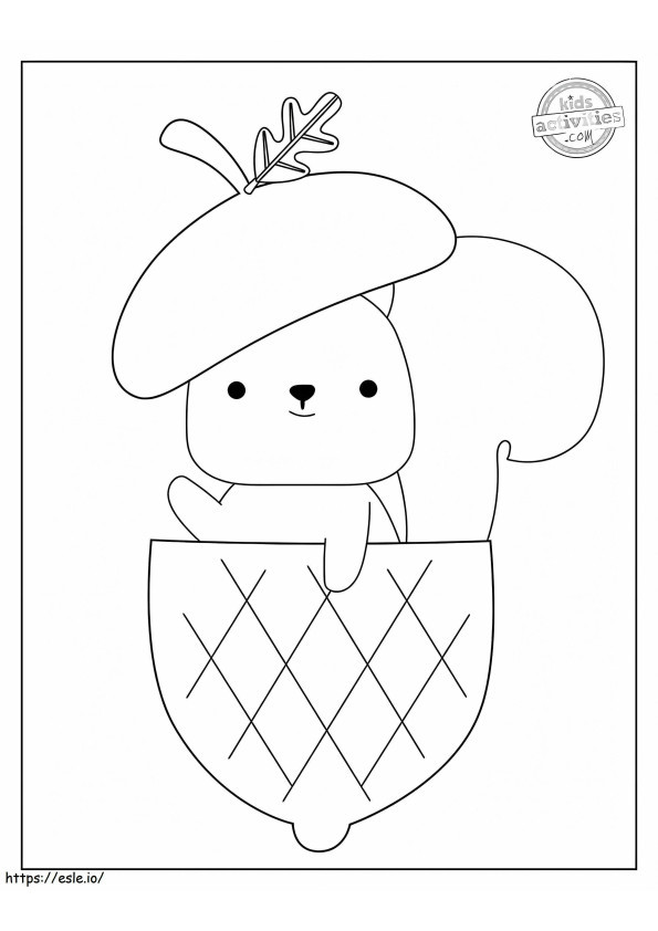 Most Adorable Acorn coloring page