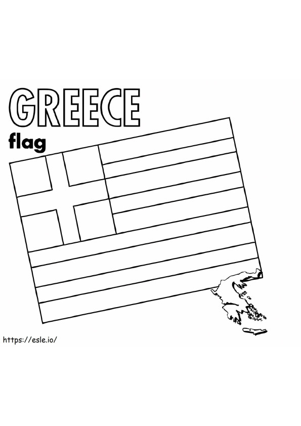 Flaga Grecji kolorowanka