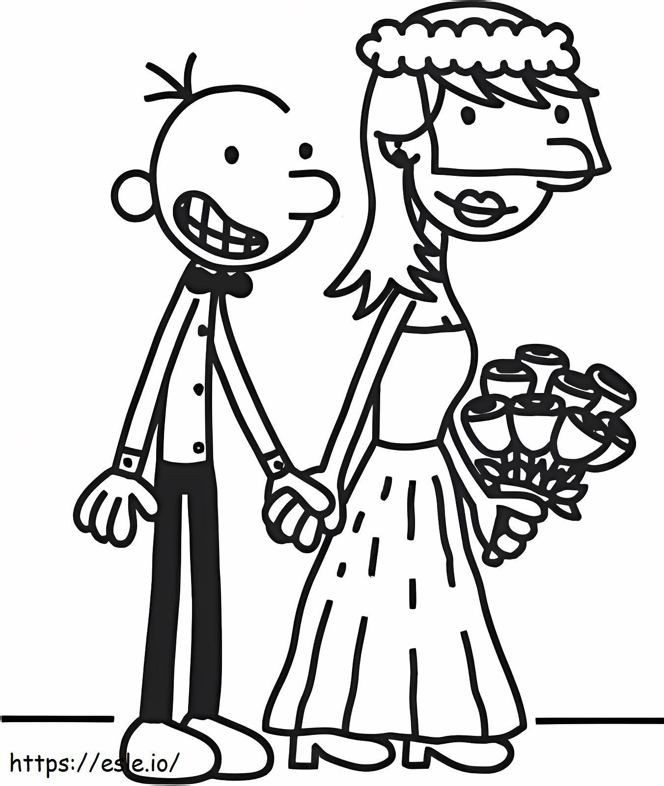 Il matrimonio di Wimpy Kid da colorare