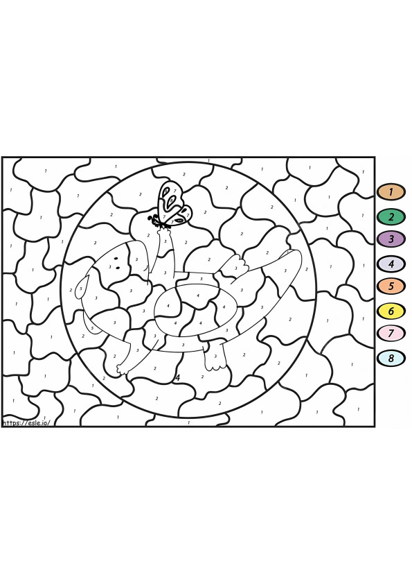 Dragon Color By Number 1 coloring page