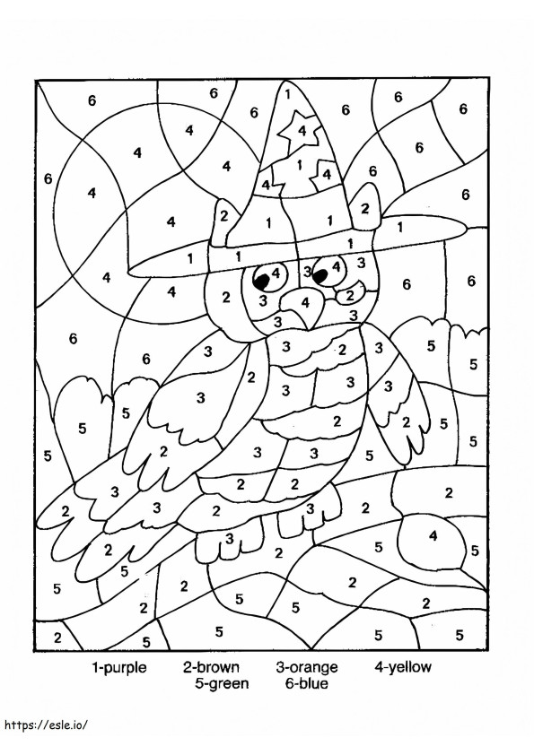 Halloween Owl Color By Number coloring page