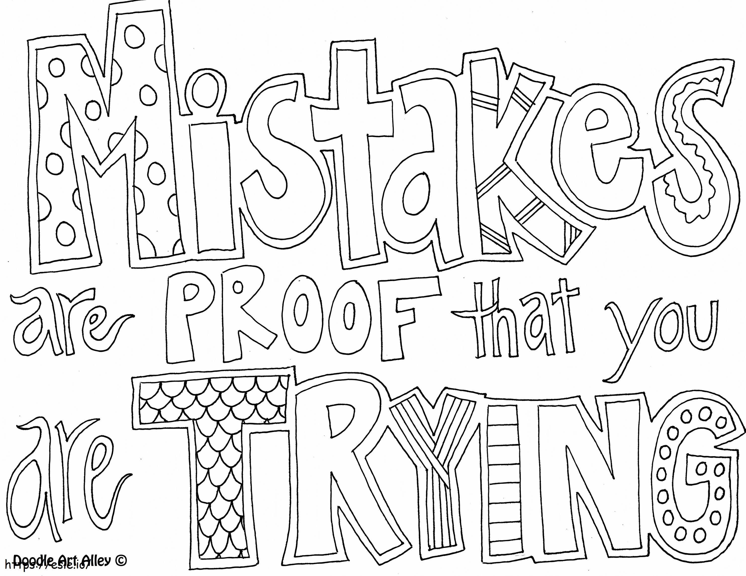 Mistakes Are Proof That You Are Trying coloring page