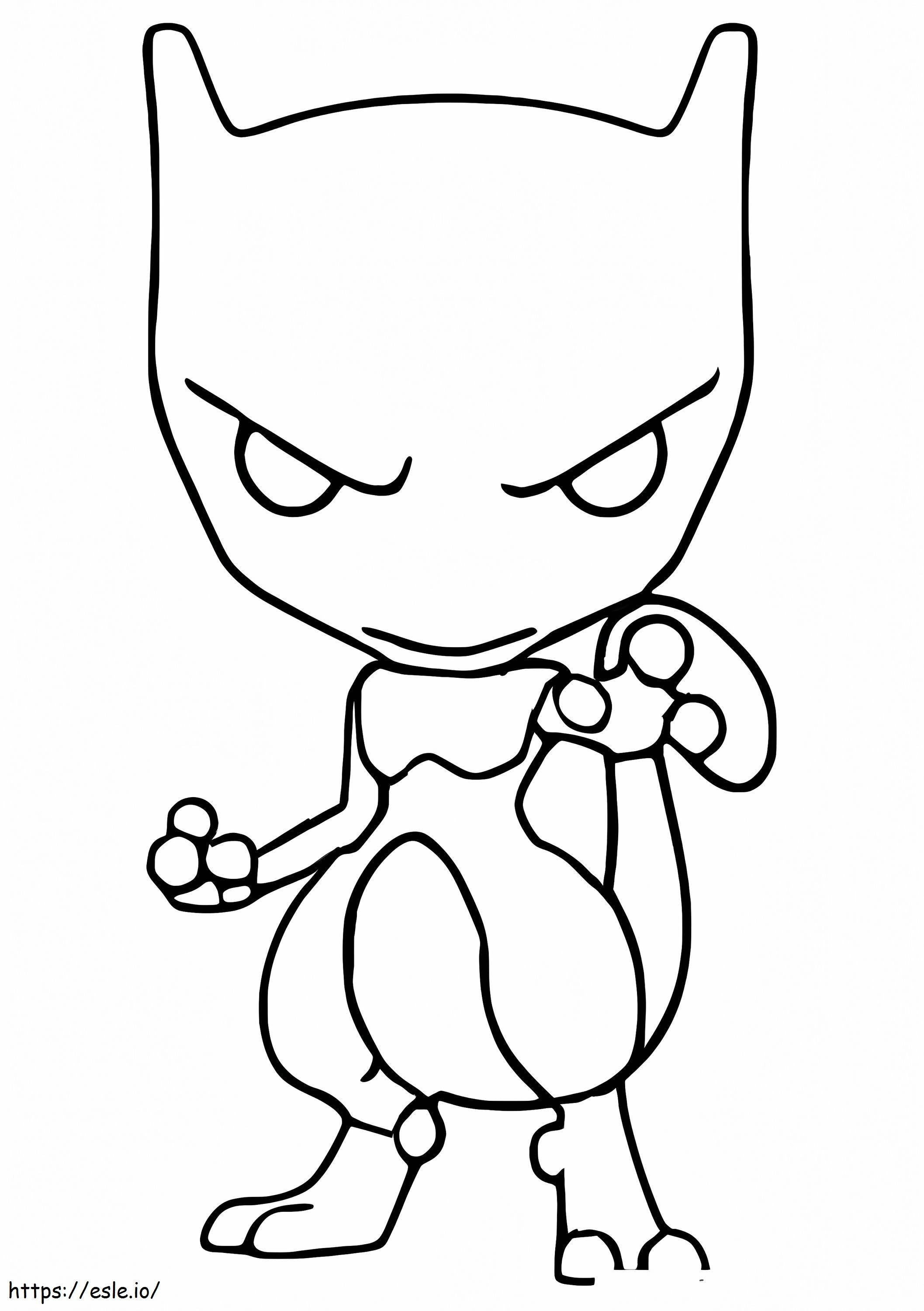 Coloriage Chibi Mewtwo à imprimer dessin