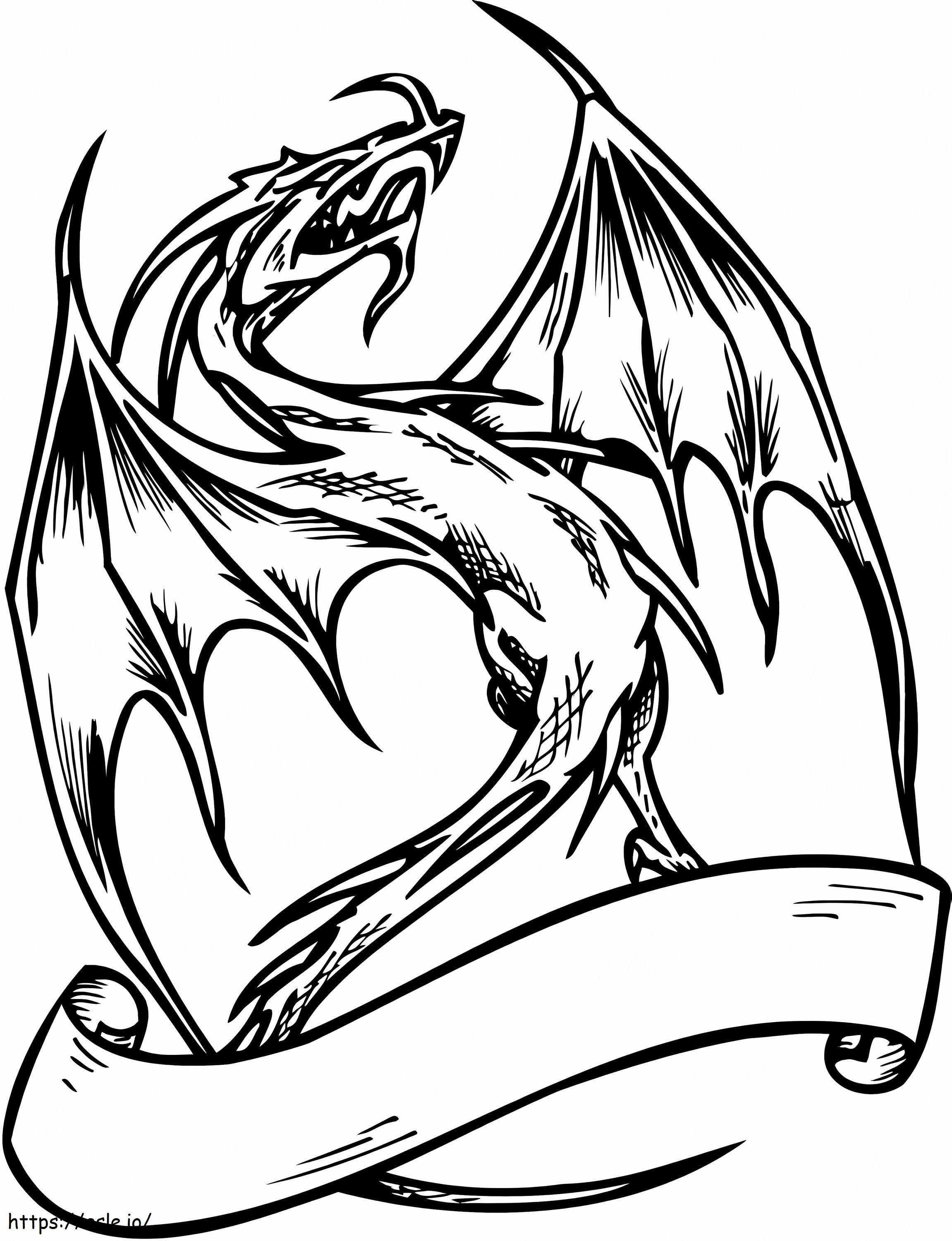 Dragon și Banner de colorat