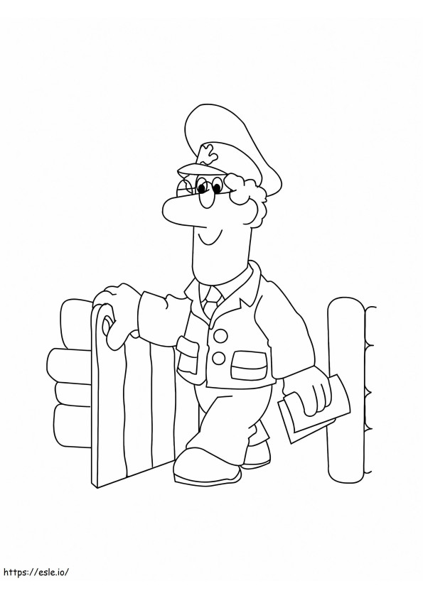 Postman Pat Smiling coloring page