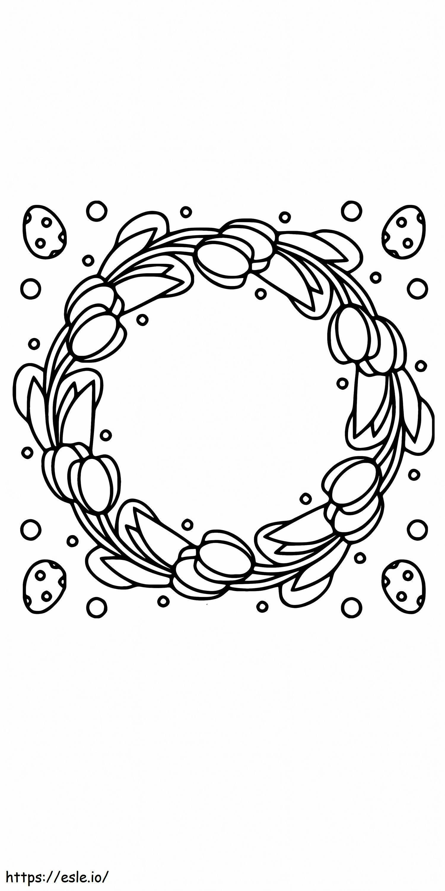 Easter Wreath Printable 1 coloring page