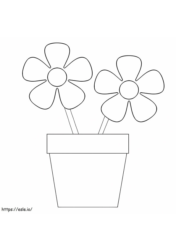 Easy Flower Pot coloring page