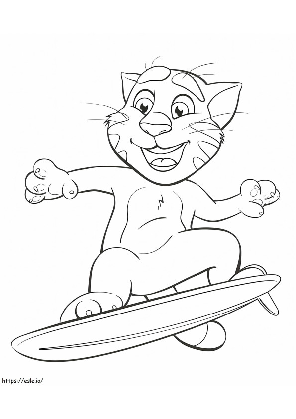 トーキング・トムのスケートボード ぬりえ - 塗り絵
