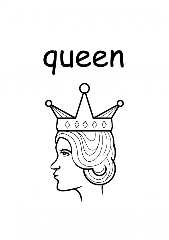 q pour la reine mot en minuscules imprimé et sans couleur
