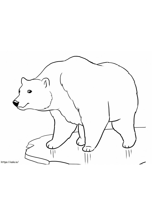 Jääkarhu seisoo jäällä värityskuva