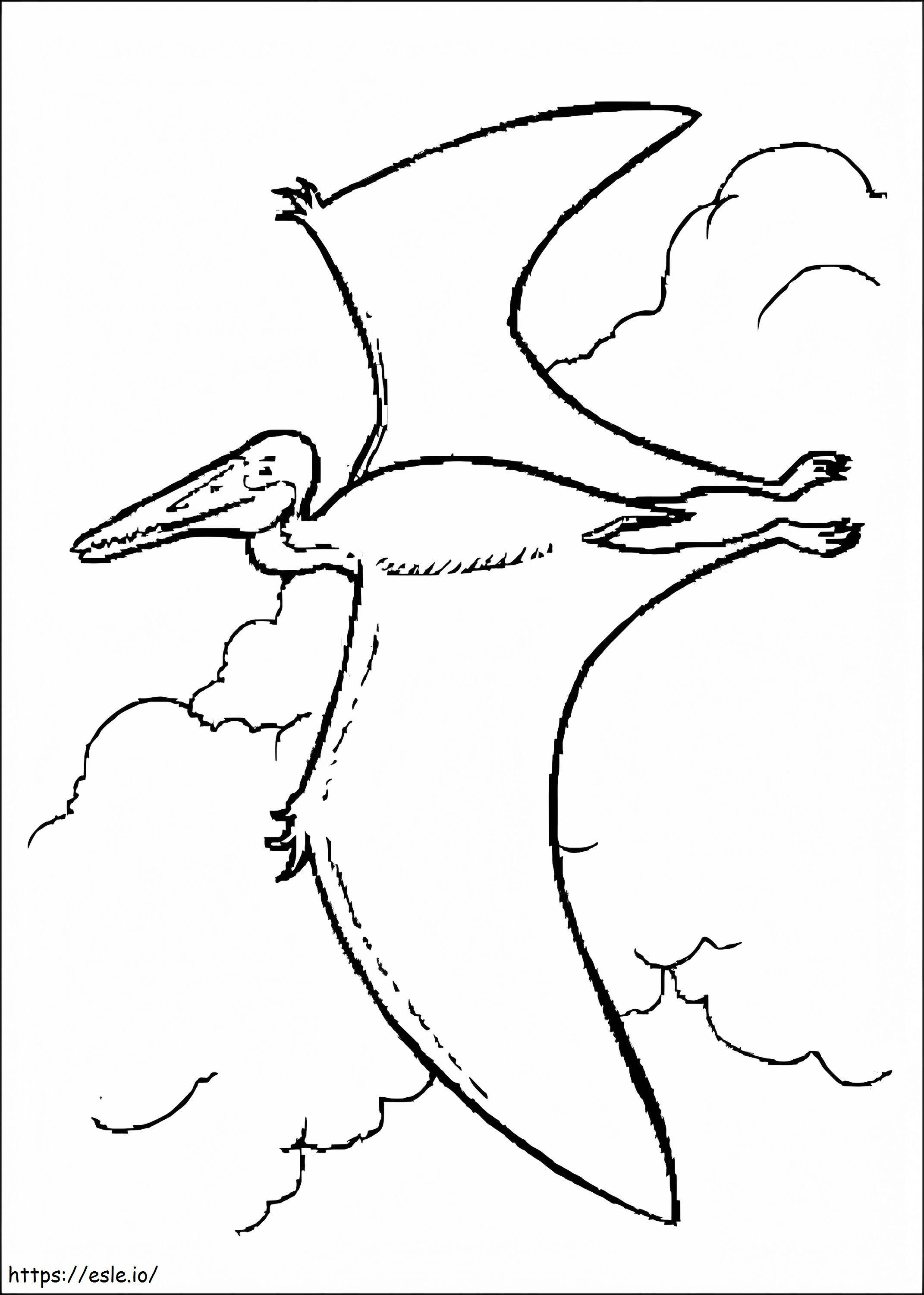 Coloriage Le ptérodactyle vole à imprimer dessin