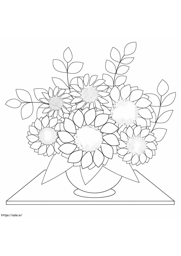 Sunflowers Bouquet coloring page