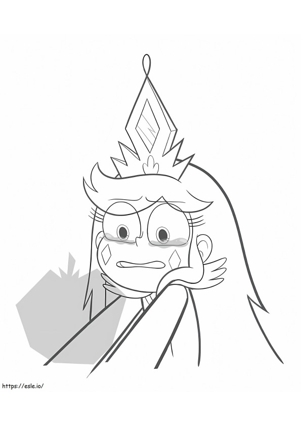 Star Butterfly Crying coloring page