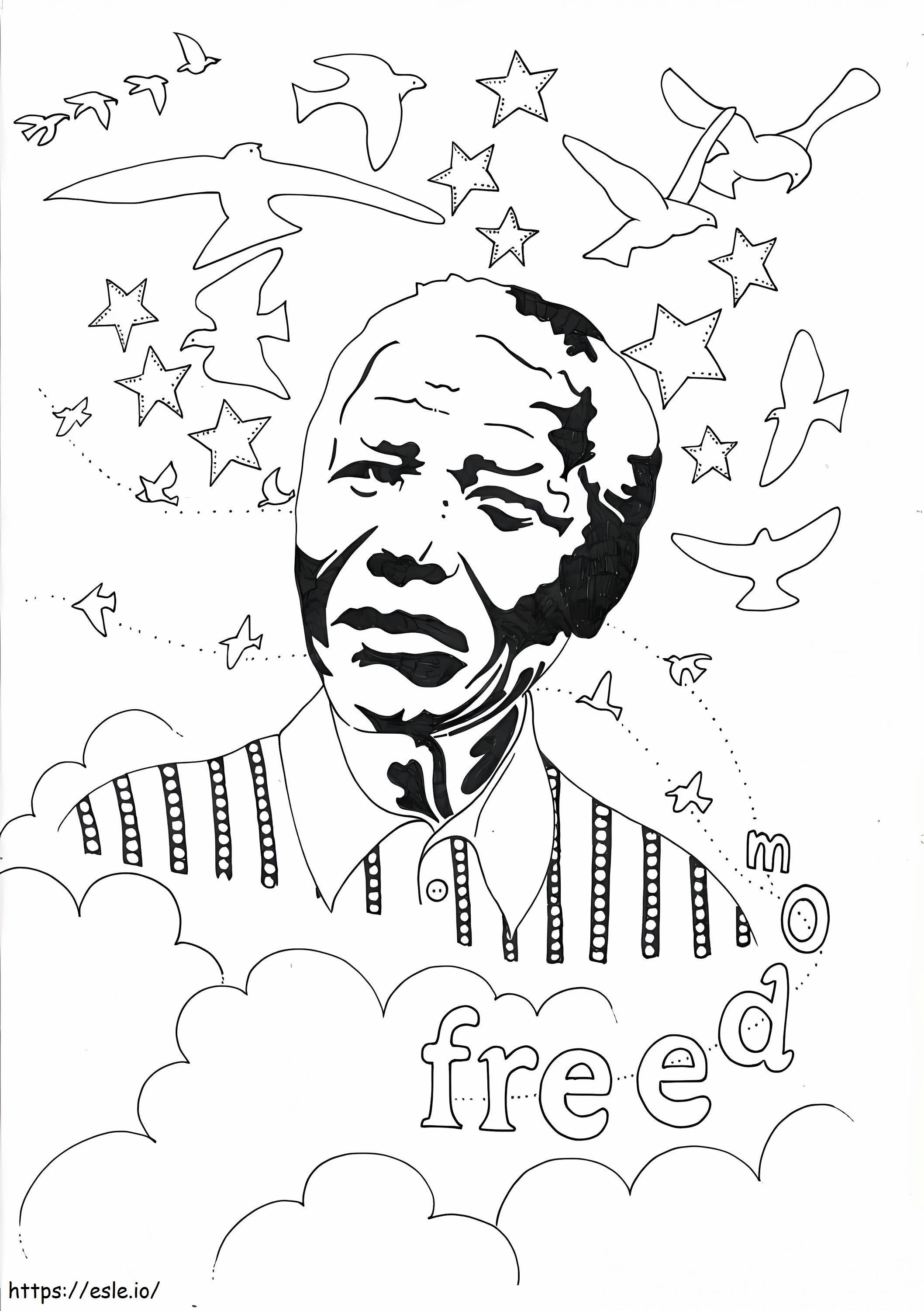 Nelson Mandela 1 para colorear