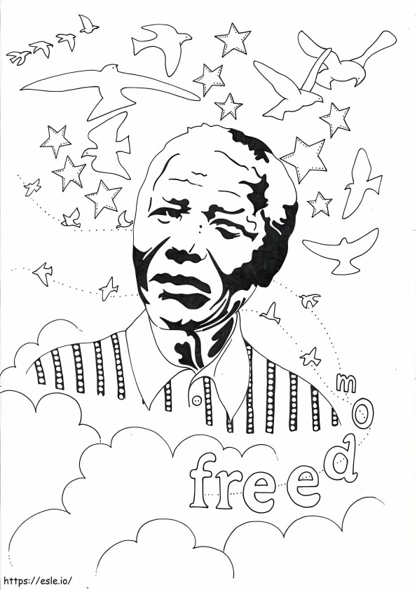 Nelson Mandela 1 de colorat