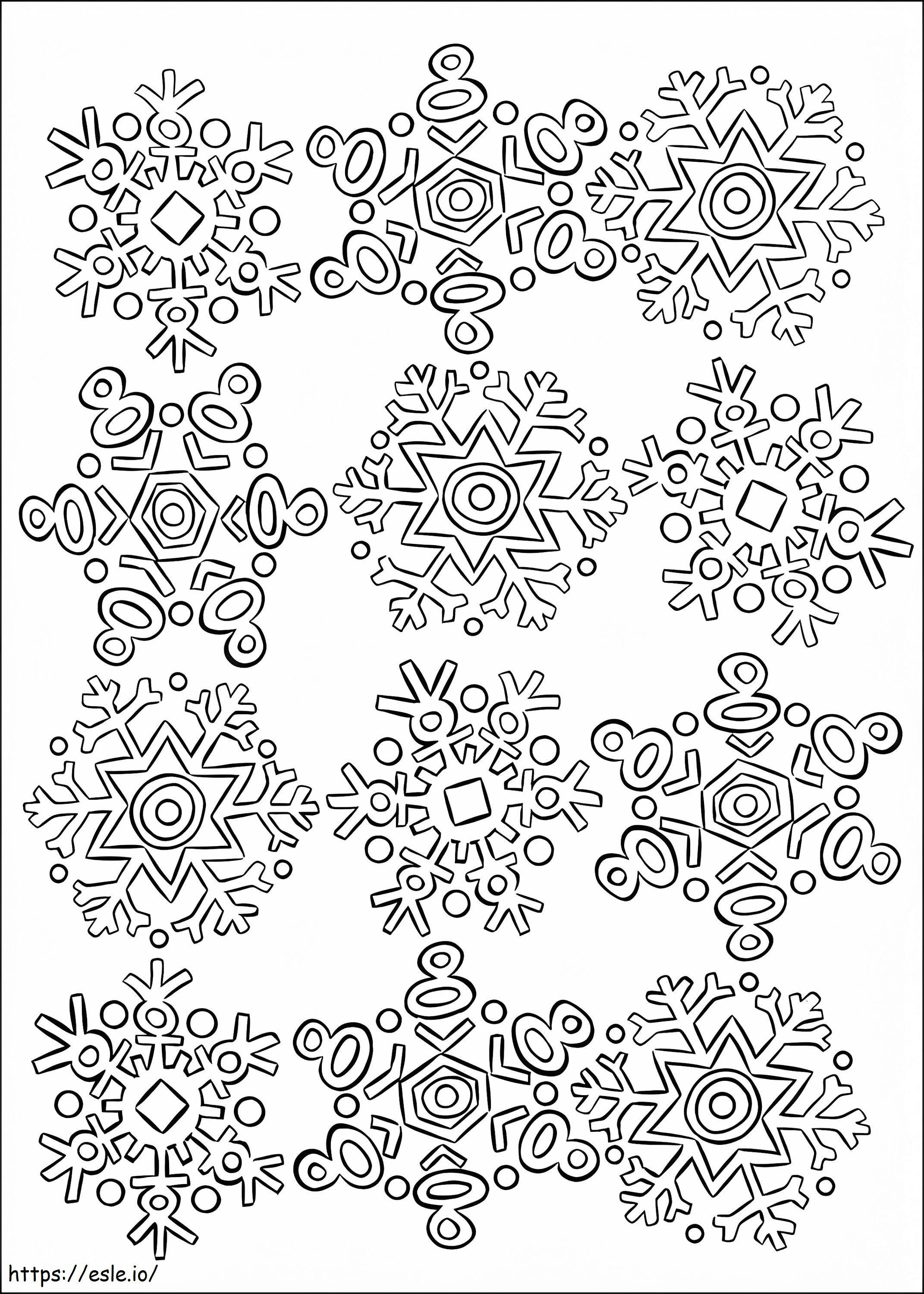 Rudolph Snowflakes coloring page