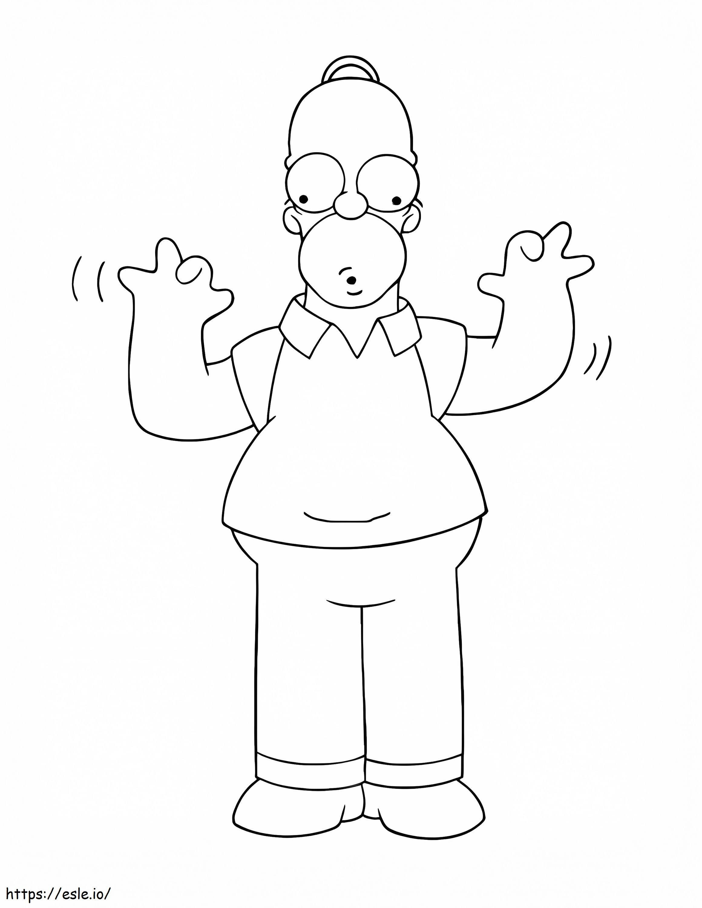 Engraçado Homer Simpson 1 para colorir