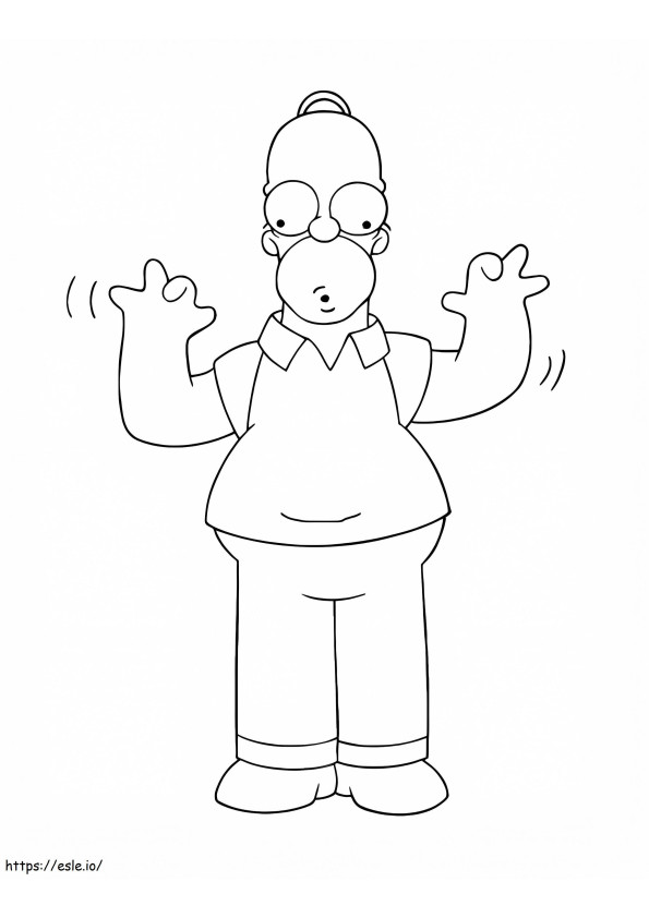 Coloriage Drôle Homer Simpson 1 à imprimer dessin