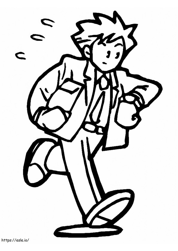 Postman Running coloring page