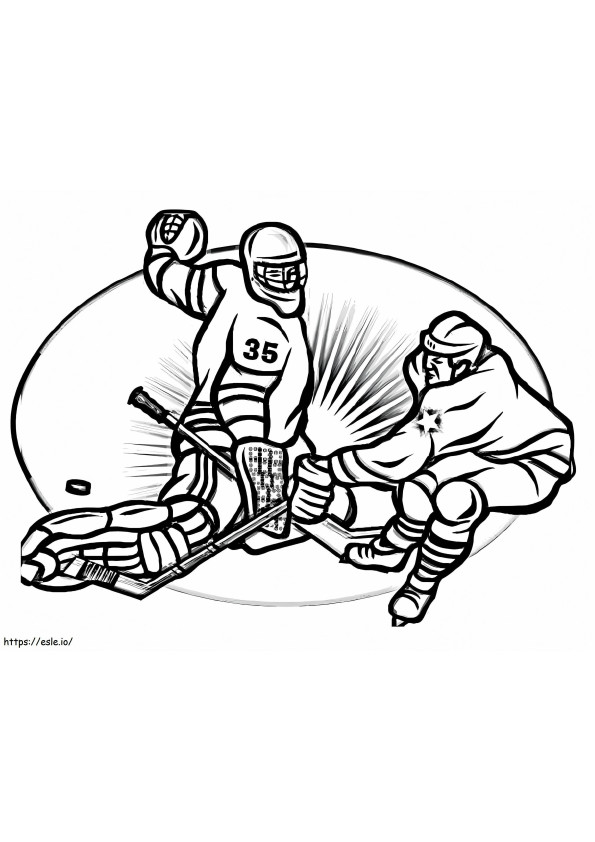 Dos jugadores de hockey para colorear