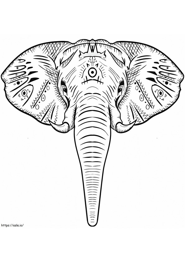 Incredibile testa di elefante da colorare