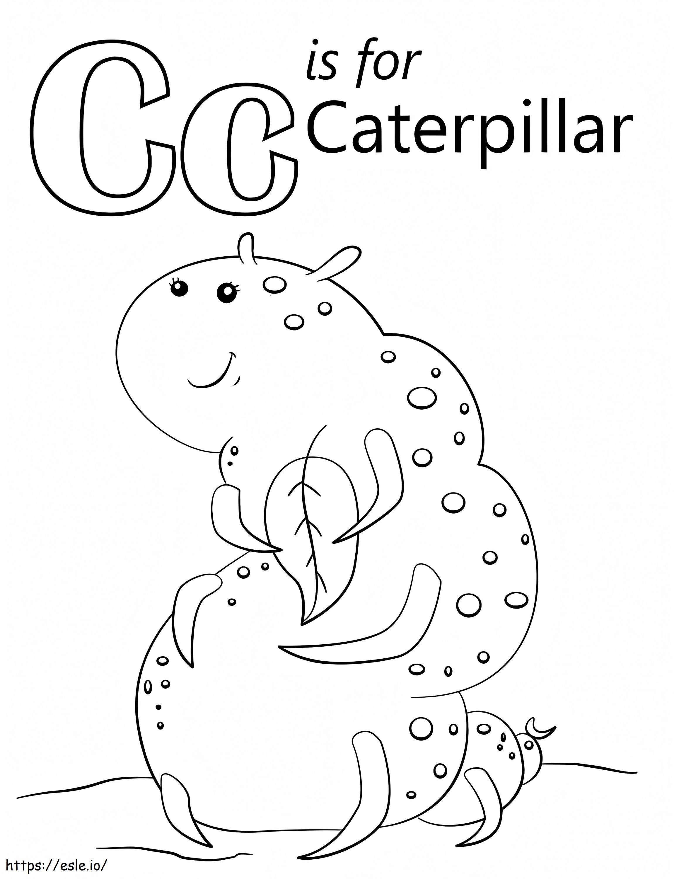 Caterpillar litera C de colorat