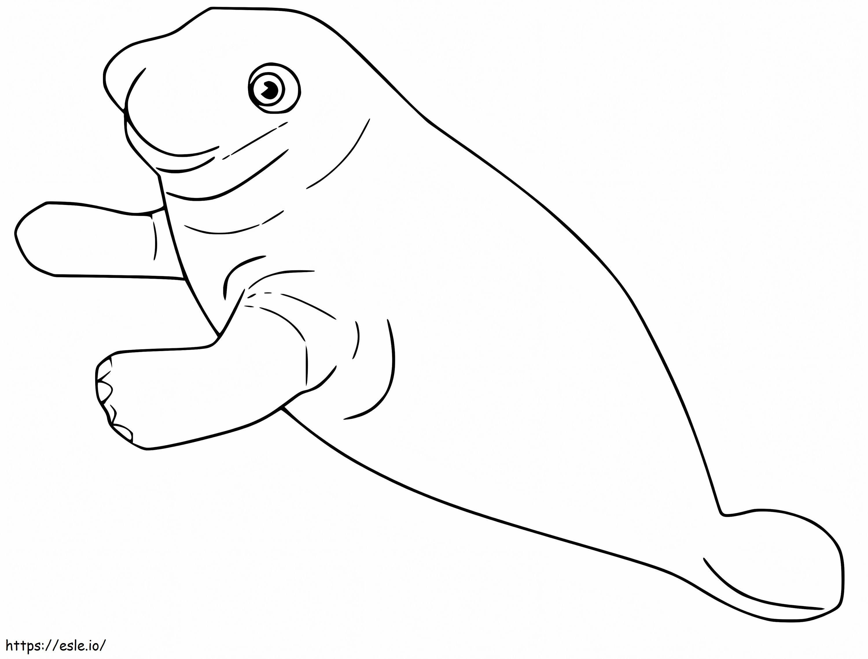 Lovely Manatee coloring page
