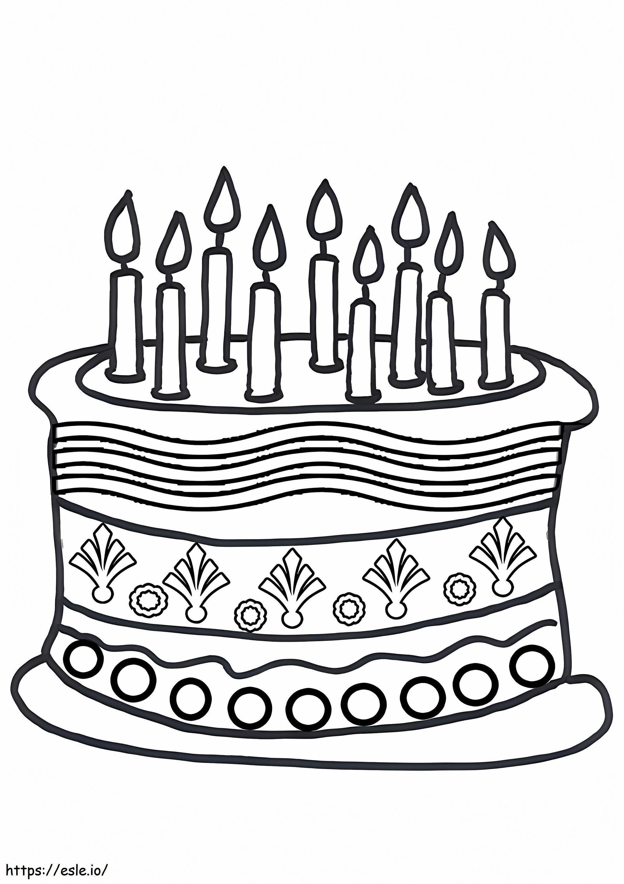 誕生日ケーキ ぬりえ - 塗り絵