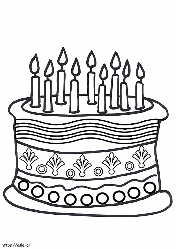 Kue ulang tahun Gambar Mewarnai