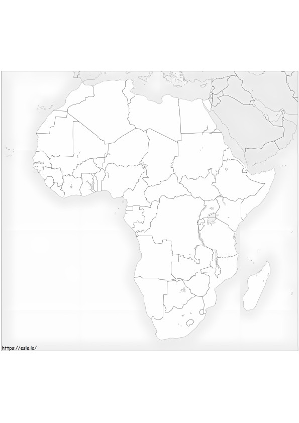 Afrika térkép kifestő