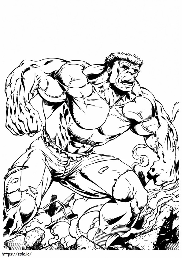 Hulk Destruindo para colorir