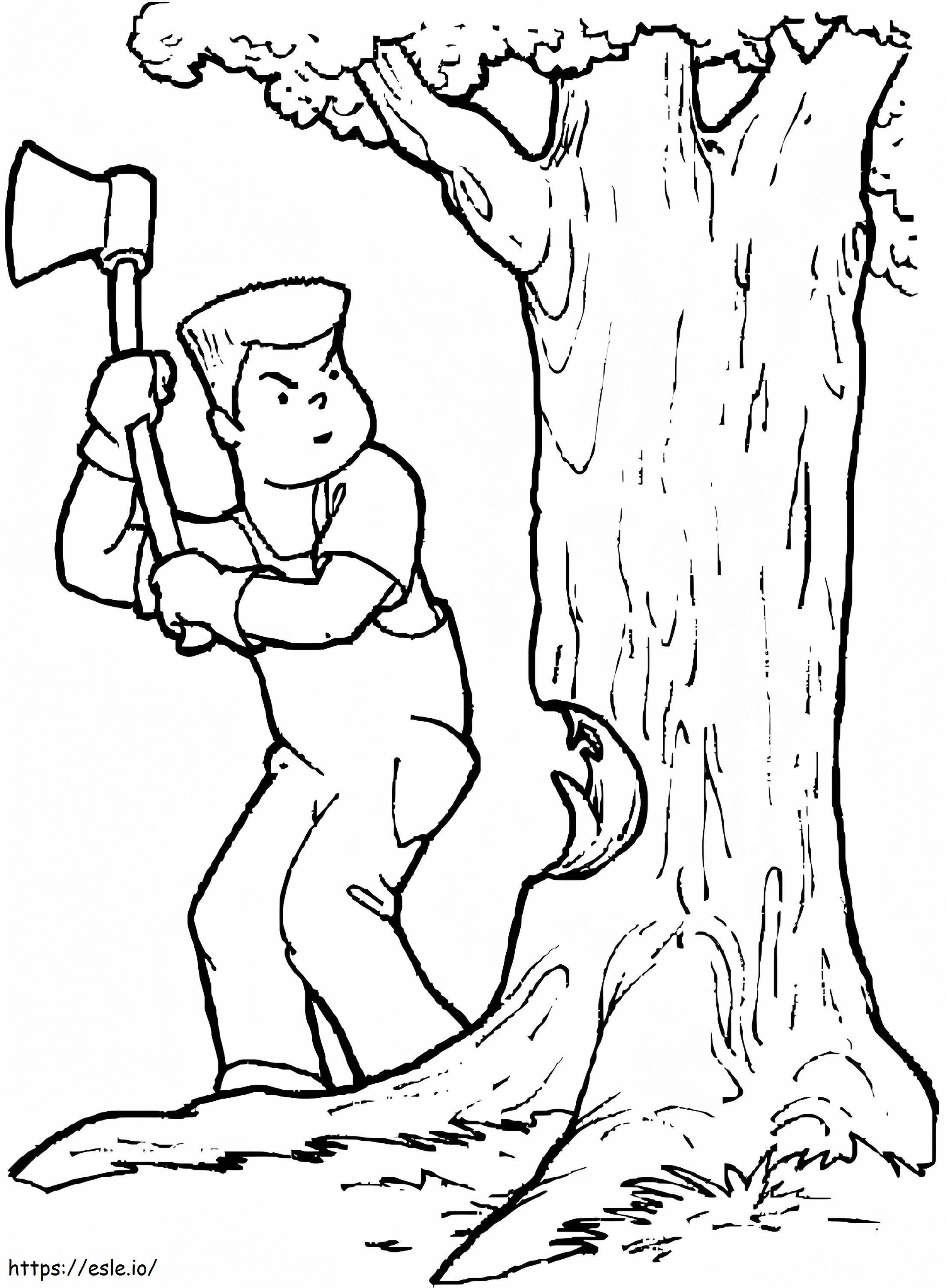 A Lumberjack coloring page