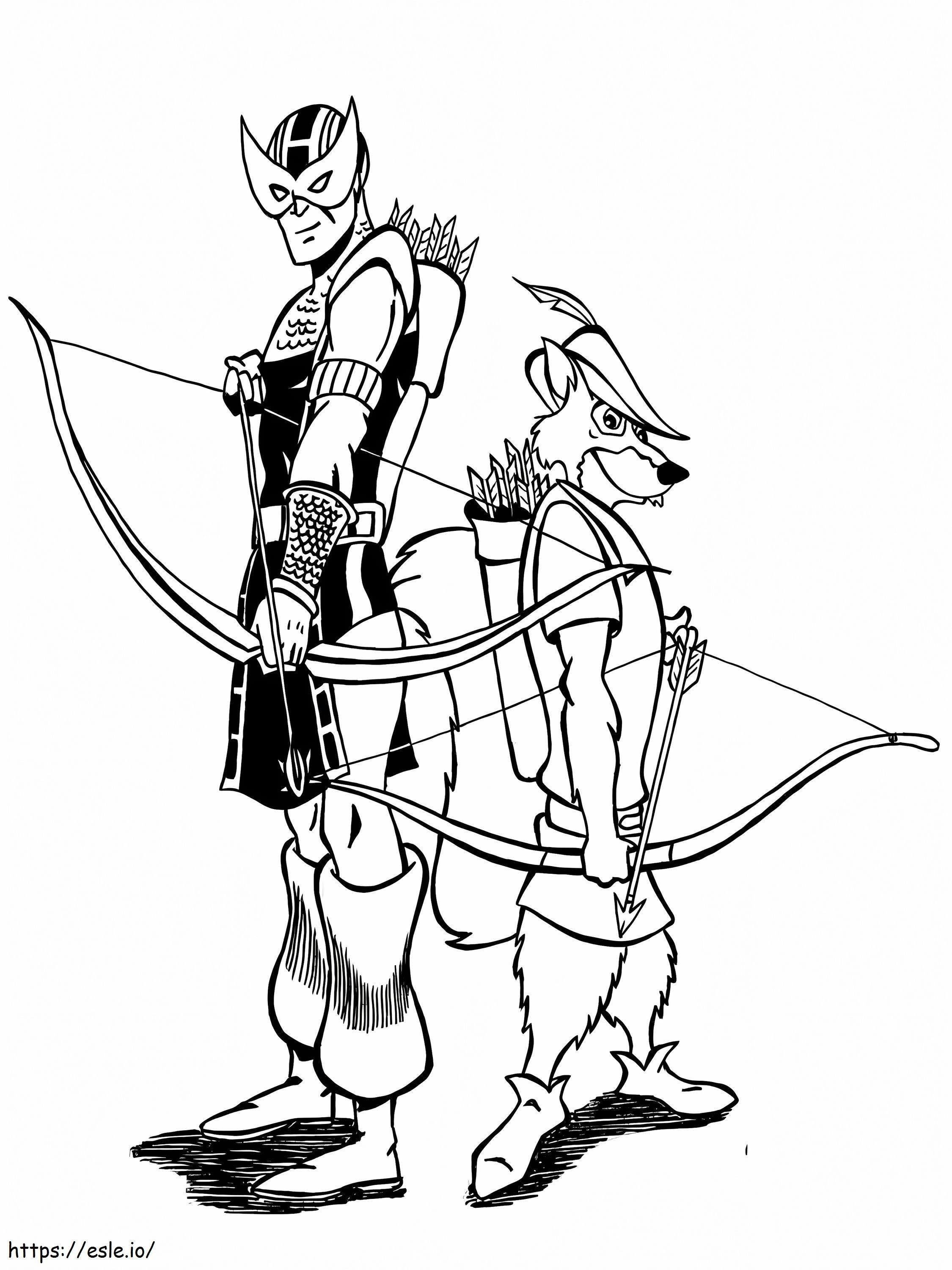 Robin Hood ve Hawkeye boyama