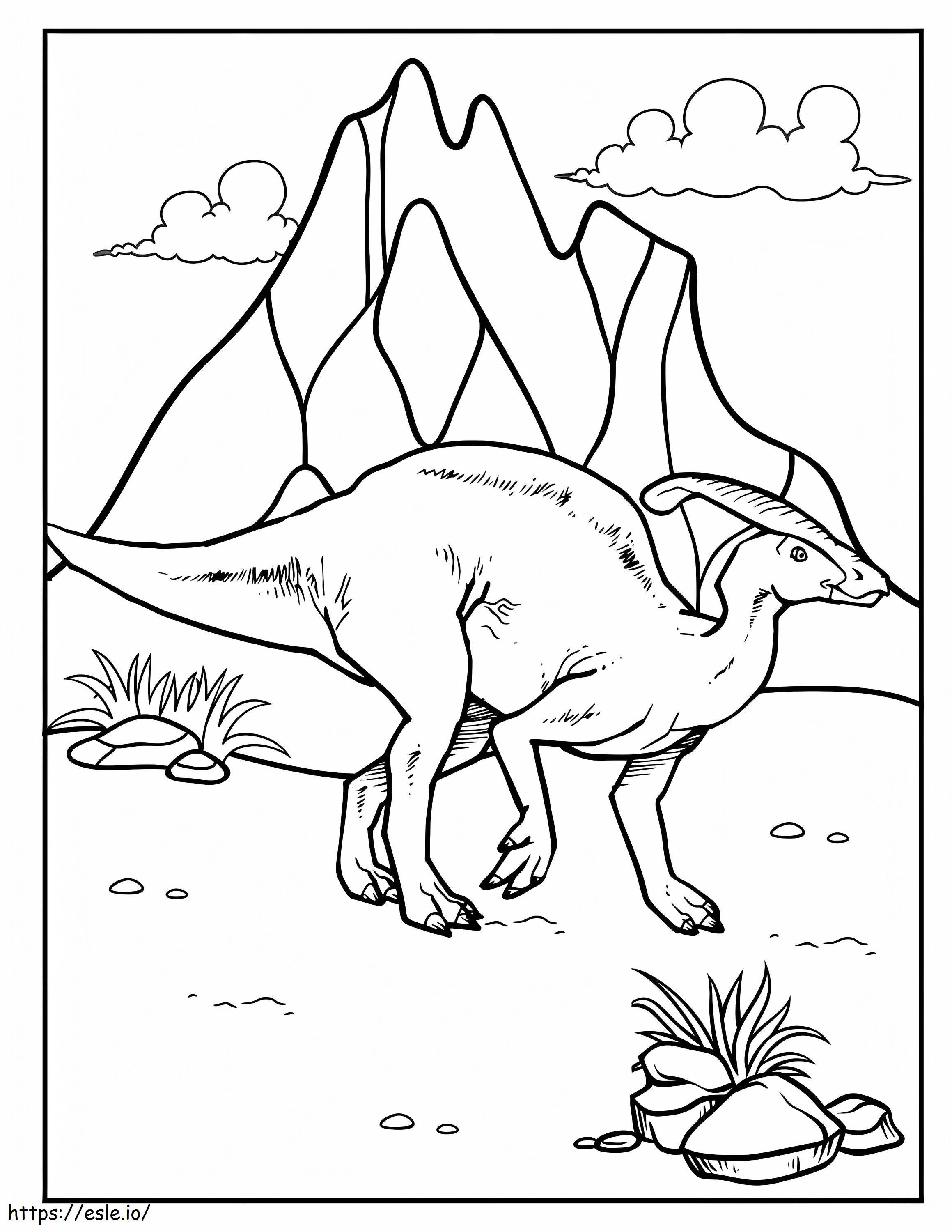 Coloriage Parasaurolophus 9 à imprimer dessin