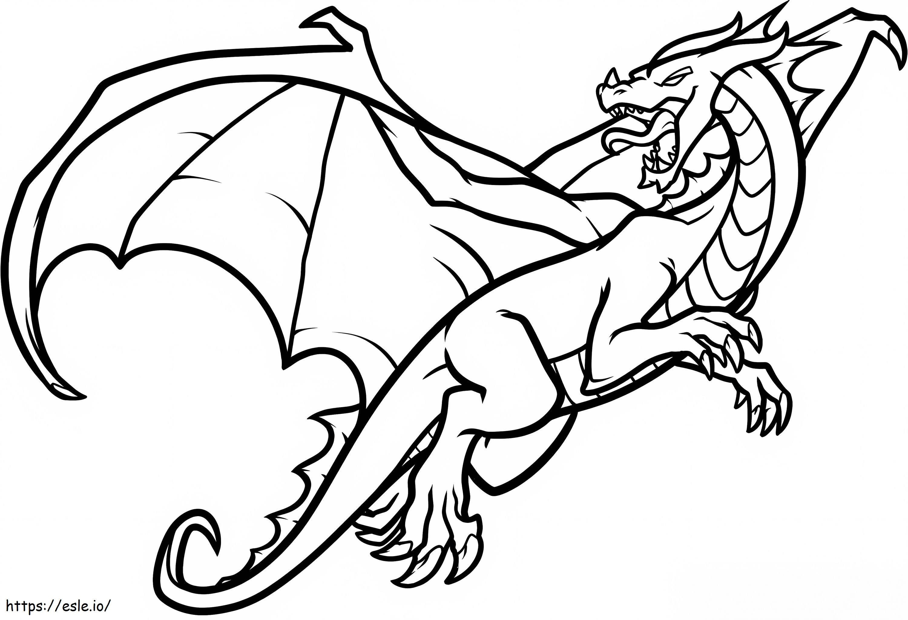Coloriage Le dragon vole à imprimer dessin