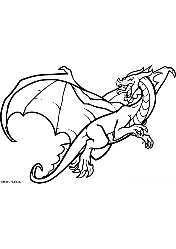 O dragão voa para colorir