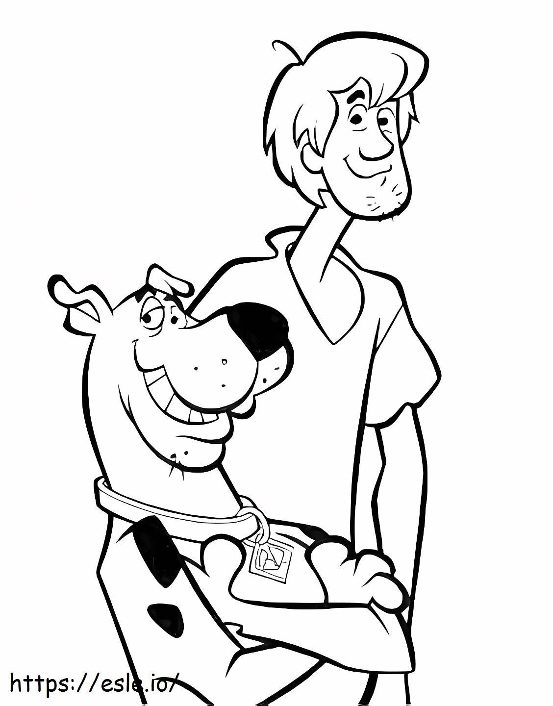 Coloriage 1532427428 Shaggy et Scooby Doo A4 à imprimer dessin