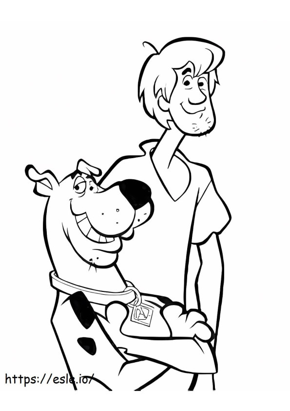 Coloriage 1532427428 Shaggy et Scooby Doo A4 à imprimer dessin