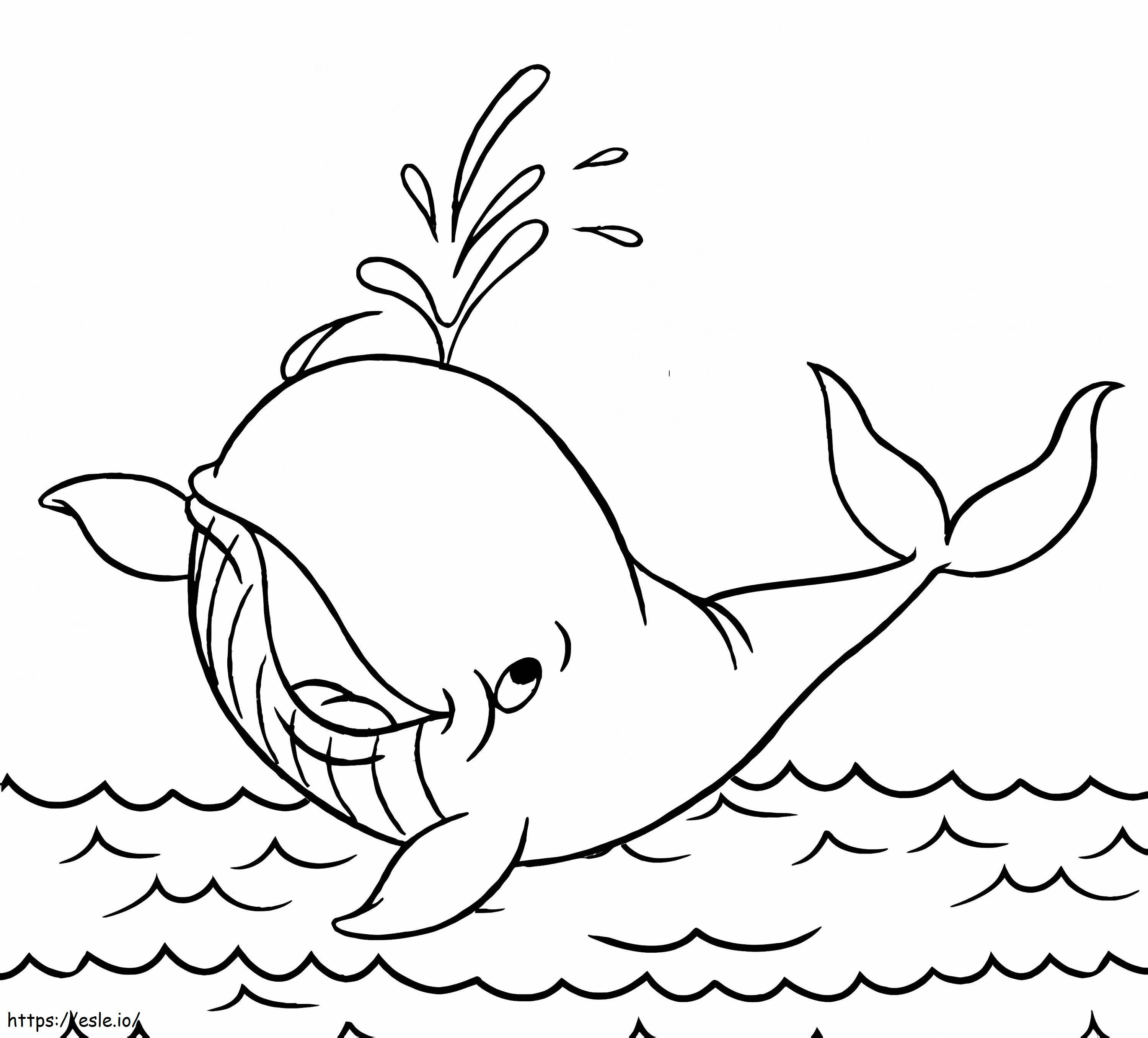 Baleia no mar para colorir