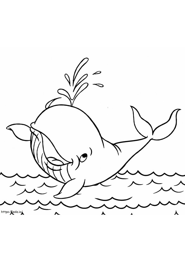 Baleia no mar para colorir