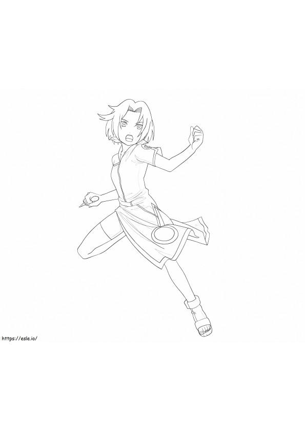 Sakura Fighting coloring page