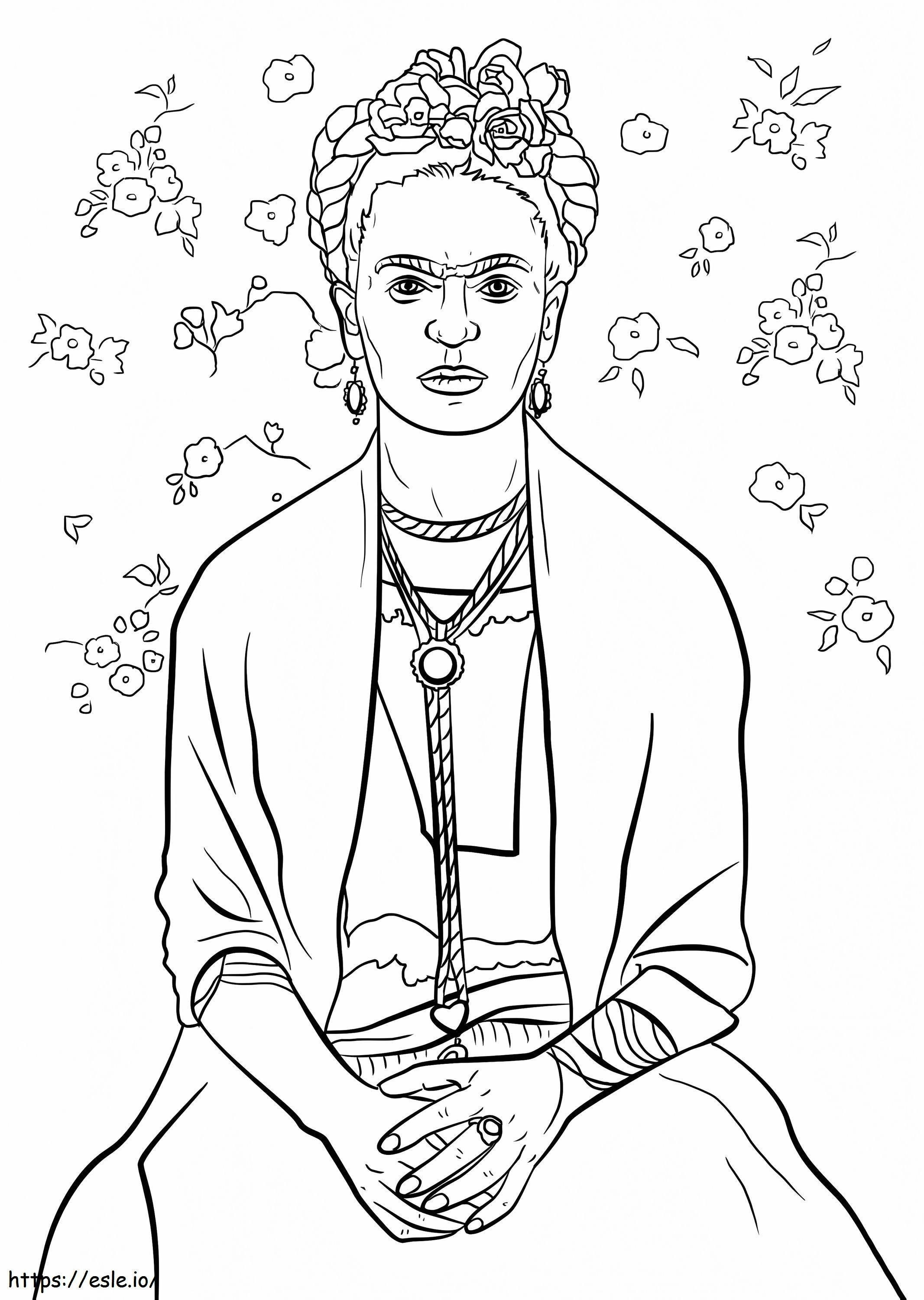 Frida Kahlo 1 para colorir