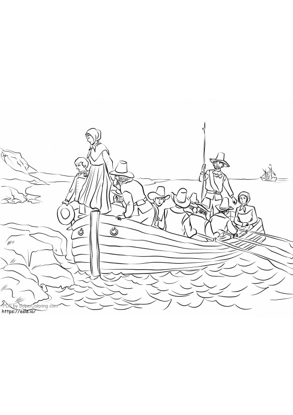 Pilgrims John Alden And Mary Chilton coloring page