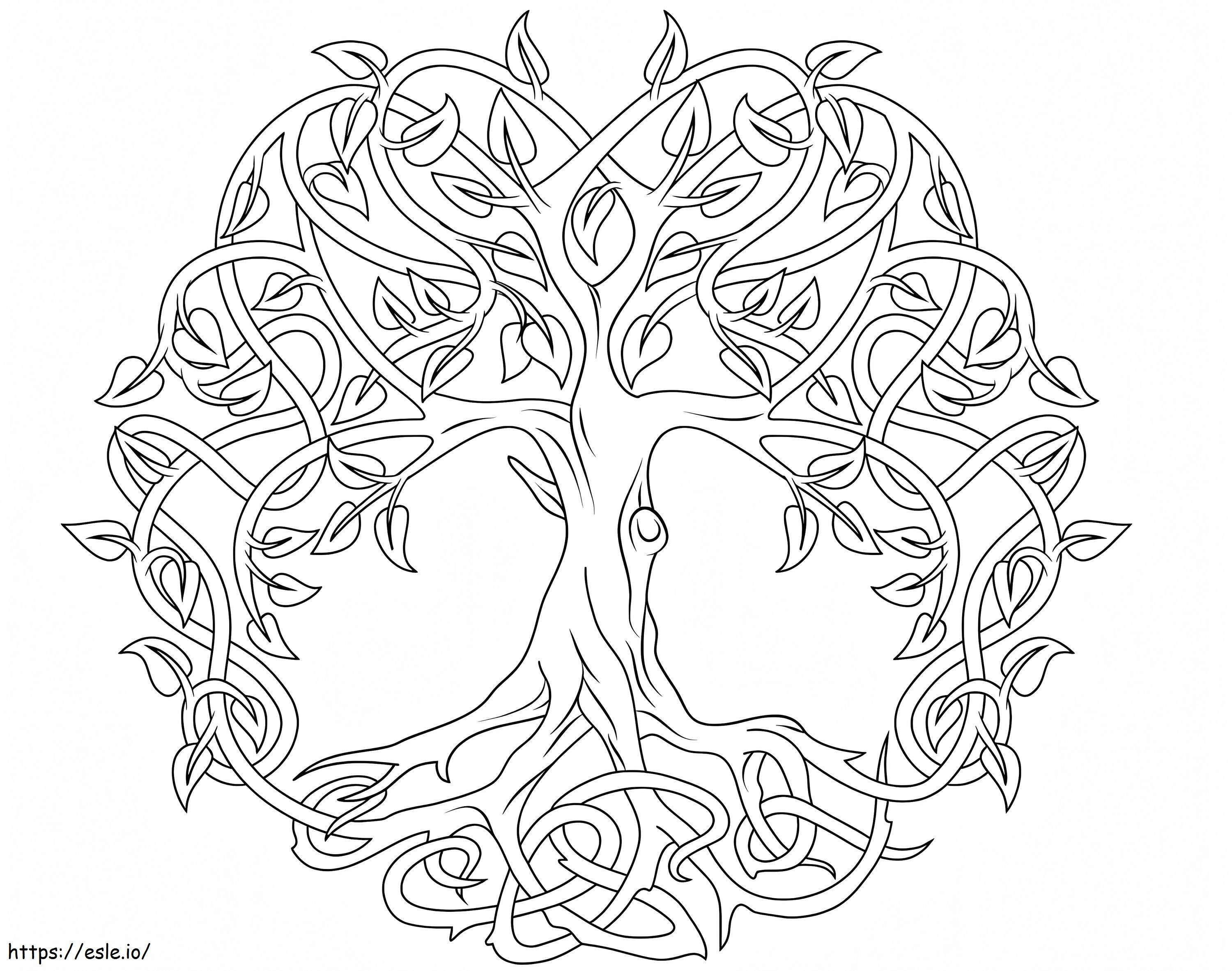 Árvore Celta da Vida para colorir