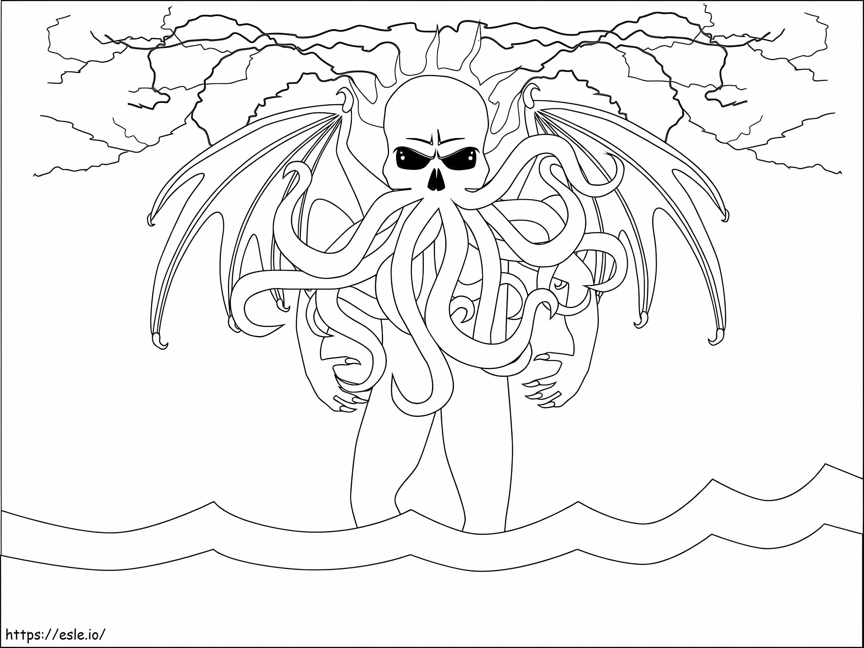 Evil Cthulhu coloring page