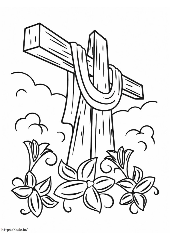 Santa Croce di Pasqua da colorare
