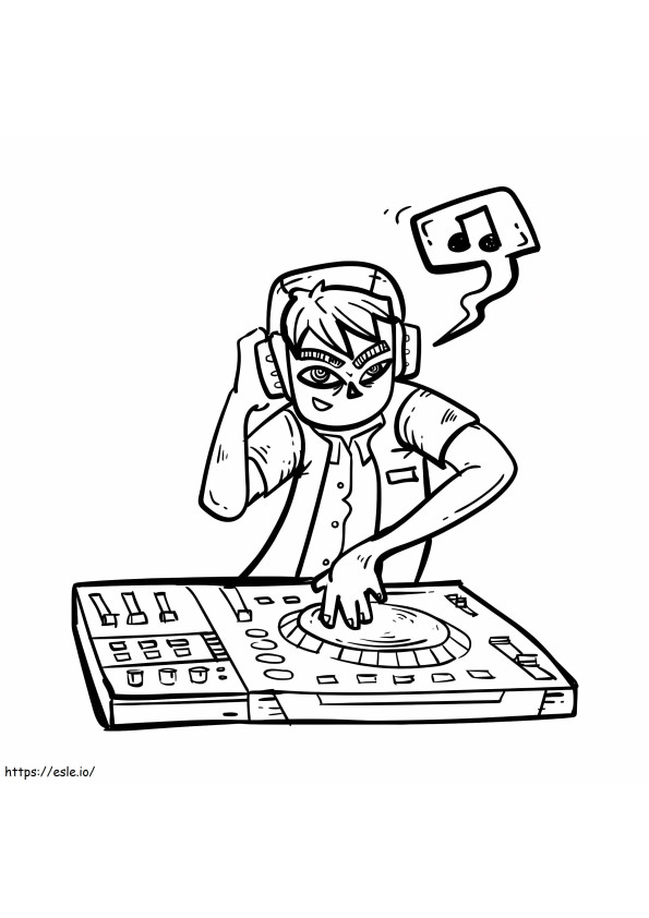 Professionele DJ kleurplaat